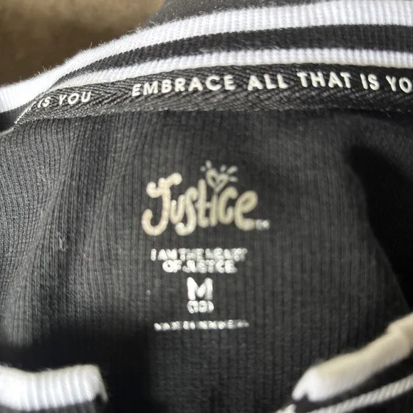 Justice Girl 2 Pc Set Teal Green Cargo Pants And Black BlouseSize M(10) NWT - Picture 10 of 11